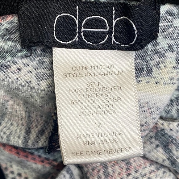 DEB Aztec stripe tank top thin caged back strap 1X - Picture 5 of 6